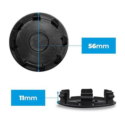 Imagem de Jogo Calotinha 56mm Centro de Roda KRMAI Hyundai Creta Preta