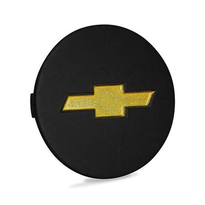 Imagem de Jogo Calotinha 58mm Centro de Roda GM Opala Diplomata 1991/1992 Preto Com Dourado