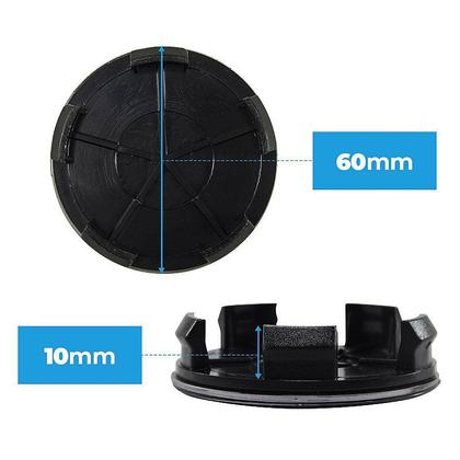 Imagem de Jogo Calotinha 60mm Centro de Roda Fiat Freemont Toro Preta