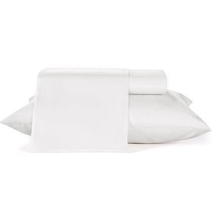 Imagem de Jogo Cama Casal Diamante Branco 4 Peças 150 Fios Hotel Algodão Teka