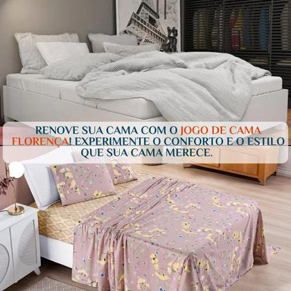 Imagem de Jogo Cama Casal King Size Florença 200 Fios Estampado 04