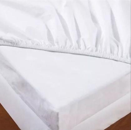 Imagem de Jogo cama lençol casal queen 4 peças branco percal 100% algodão elastico ponto palito - cecicasa