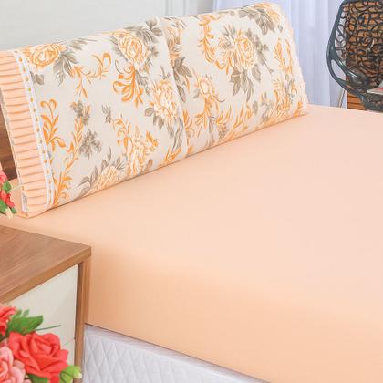 Imagem de Jogo Cama Lençol Fiore Casal Padrão Estampado 180 Fios 100% Algodão com Babadinho 3 Peças Salmão Floral