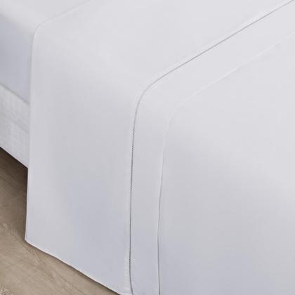 Imagem de Jogo Cama Lençol Home Basic Queen 180 Fios Com Ponto Palito 4 Peças - Branco
