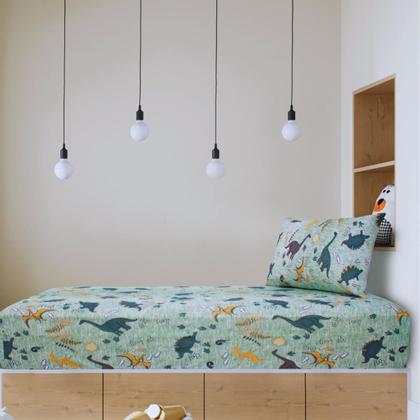 Imagem de Jogo cama Lençol Solteiro infantil Stitch Dinossauro Gamer