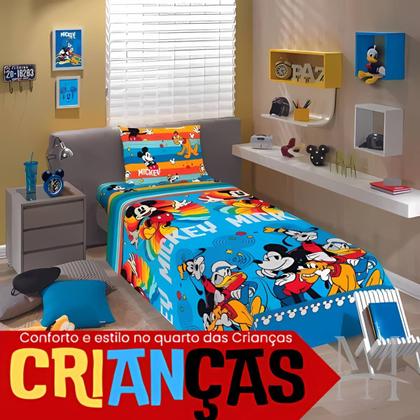 Imagem de Jogo Cama Mickey Disney 3Pçs Microfibra Estampado 140x220