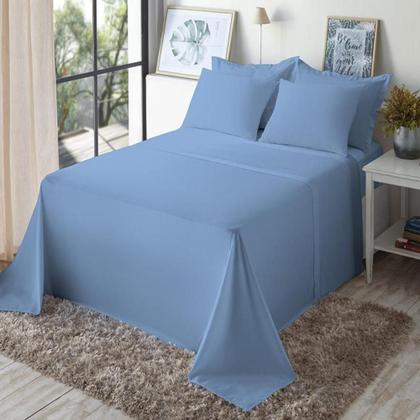 Imagem de Jogo Cama Queen Size Algodão 130 Fios Liso Conforto Macio