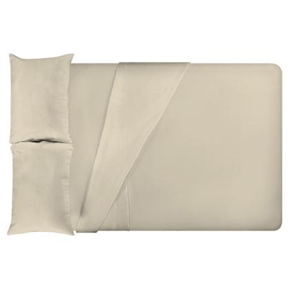 Imagem de Jogo Cama Queen Size Algodão 130 Fios Liso Conforto Macio