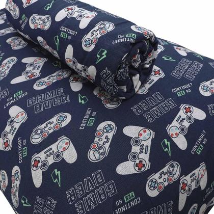 Imagem de Jogo Cama Solteiro Portallar Malha Misto Estampado Game Blue