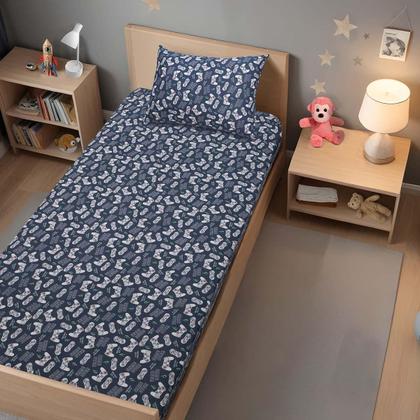 Imagem de Jogo Cama Solteiro Portallar Malha Misto Estampado Game Blue