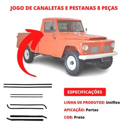 Imagem de Jogo Canaletas Pestanas Porta Rural Willys De 1967 Até 1977