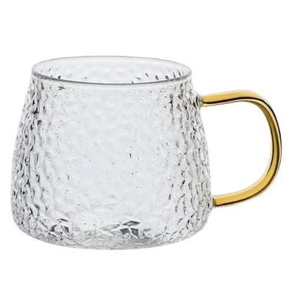 Imagem de Jogo Caneca Xícara Jarra 420ml Transparente Alça Colorida Criativa Xícara Copo Café Chá Suco