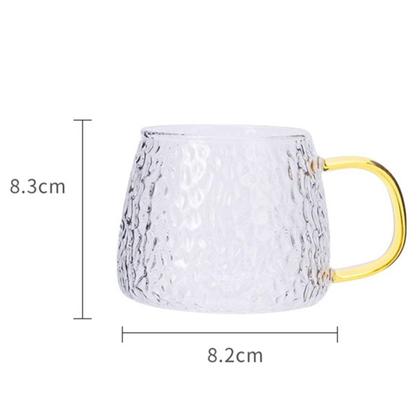 Imagem de Jogo Caneca Xícara Jarra 420ml Transparente Alça Colorida Criativa Xícara Copo Café Chá Suco
