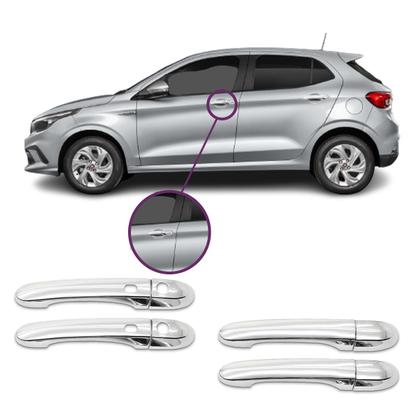 Imagem de Jogo Capa Maçaneta 2 Keyless Cronos Argo 2018 a 2024 Pulse 2021 a 2024 Fastback 2022 a 2024