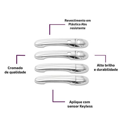 Imagem de Jogo Capa Maçaneta 2 Keyless Cronos Argo 2018 a 2024 Pulse 2021 a 2024 Fastback 2022 a 2024