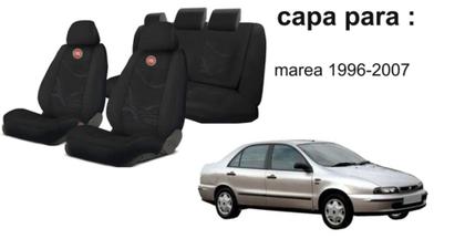 Imagem de Jogo Capas Tecido Duráveis Bancos Marea '96-'07 + Volante + Chaveiro - Ajustável a Modelos