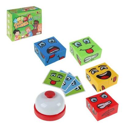 Imagem de Jogo Cara Careta Brinquedo Educativo Cubos Carta Tabuleiro 