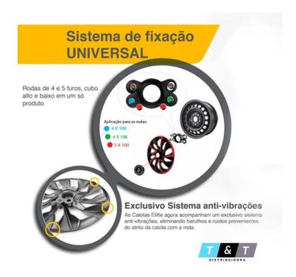 Imagem de Jogo Carlota Aro 14 Esportiva Prime Vw Gol G5 G6 Preta Fosca