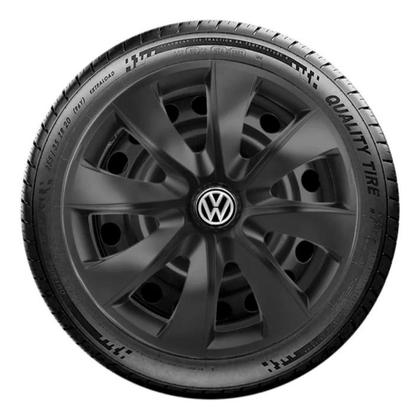 Imagem de Jogo Carlota Aro 14 Esportiva Prime Vw Gol G5 G6 Preta Fosca