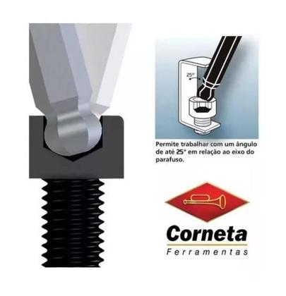 Imagem de Jogo Chave Allen Longa Abaulada Polegadas 1/16 A 3/8 (9pçs)