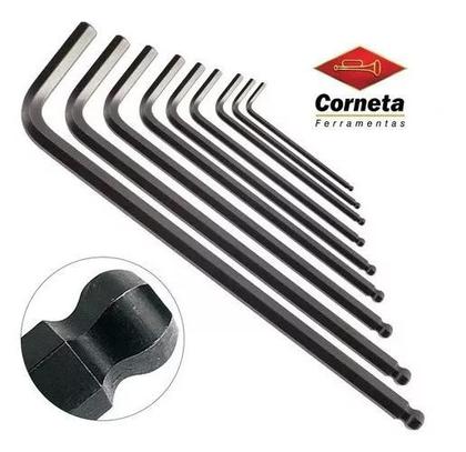 Imagem de Jogo Chave Allen Longa Abaulada Polegadas 1/16 A 3/8 (9pçs)