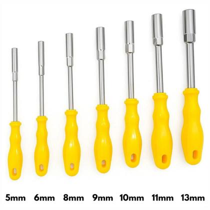 Imagem de Jogo Chave Canhão C/ 7 Peças Crv Pro Em Aço Carbono E Pvc Fertak