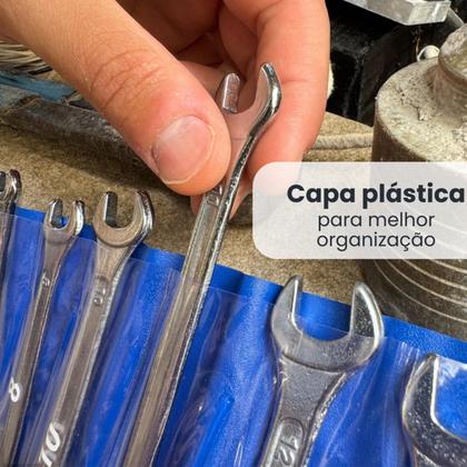 Imagem de Jogo Chave Combinada 10 Peças 6 A 17mm De Aço Fixa Estrela Peças Kit Ferramentas Profissional Boca Catraca Completo