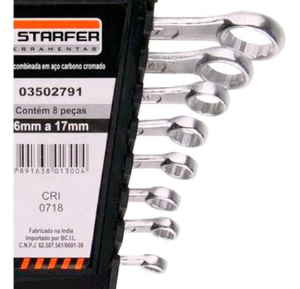 Imagem de Jogo Chave Combinada 6 A 17mm 8 Pçs Boca E Estrela