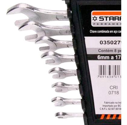 Imagem de Jogo Chave Combinada 6 A 17mm 8 Pçs Boca E Estrela
