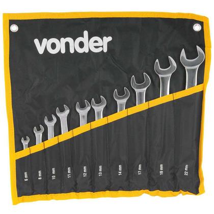 Imagem de Jogo Chave Combinada 6 a 22mm 10 pc Espelhada 37.35.062.200 - VONDER