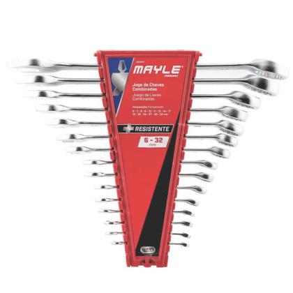 Imagem de Jogo Chave Combinada 6 a 32 mm 15 Peças - MAYLE