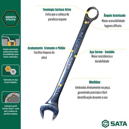 Imagem de Jogo Chave Combinada Angulada 16Pç 1/4 a 1.1/4 SATA ST08041G