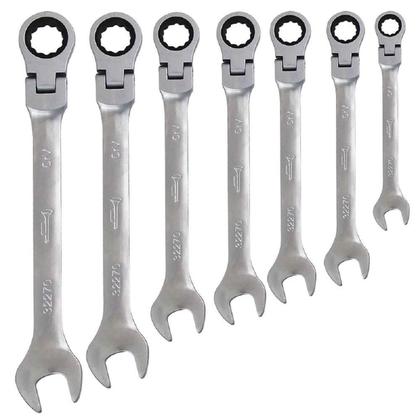 Imagem de Jogo Chave Combinada Articulada Com Catraca 7 pç Corneta