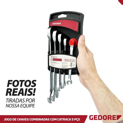 Imagem de Jogo Chave Combinada C/ Catraca 8-19mm 5 Peças Em Aço Cromo Vanádio Gedore Red