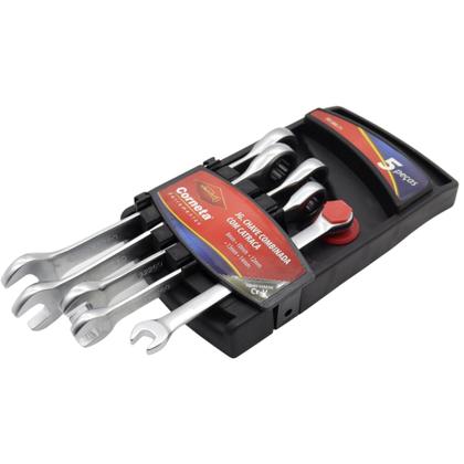 Imagem de Jogo Chave Combinada Catraca 8-14mm Corneta 5pçs - CORNETA ETILUX