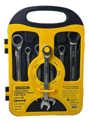 Imagem de Jogo Chave Combinada Catraca 8 A 19mm 7 Peças