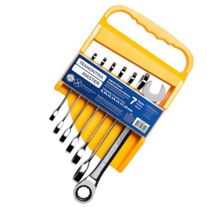 Imagem de Jogo Chave Combinada Com Catraca 8 A 19Mm 7Pçs Tramontina