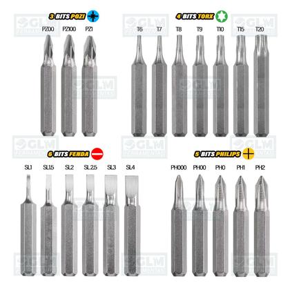 Imagem de Jogo Chave E Bits De Precisão Enc. 5/32'' C/ 23 Peças