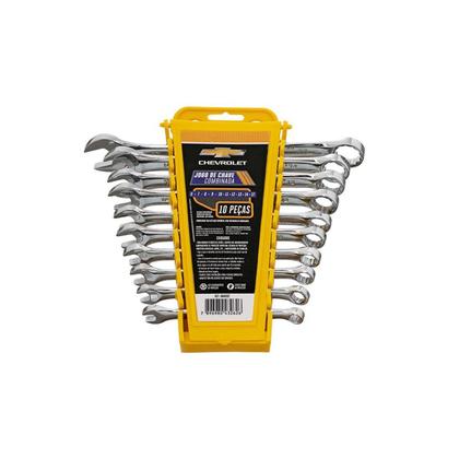 Imagem de Jogo Chave Fixa Combinada 10 Peças 6 mm A 17 mm Aço Carbono