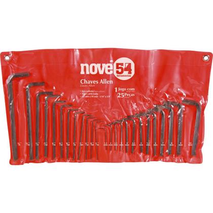 Imagem de Jogo Chave Hexagonal Allen Combinado 1,5-10,0mm 1/16-3/8 Ti