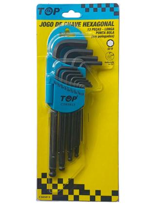 Imagem de Jogo Chave Hexagonal Allen Longa 13 Pc EM Polegada  ponta Bola - FL Feeling