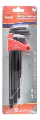 Imagem de Jogo Chave L Allen Abaulada Extra Longa 1,5 A 10mm Corneta