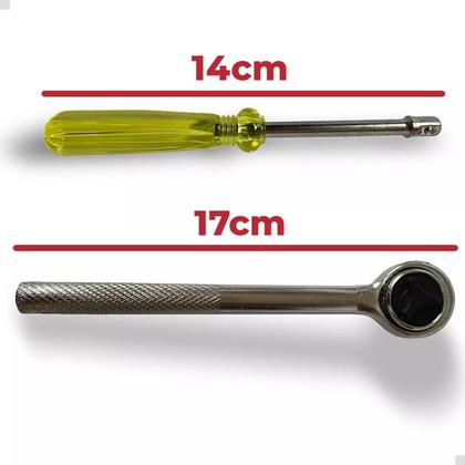 Imagem de Jogo Chaves Catraca Reversível Soquetes 40 Peças Com Maleta