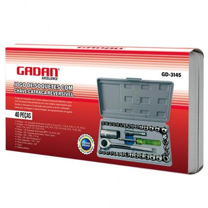 Imagem de Jogo Chaves Catraca Reversível Soquetes 40 Peças Com Maleta