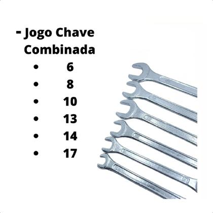 Imagem de Jogo Chaves Combinada Fixa E Boca 06Pçs 6-17mm Aço Carbono