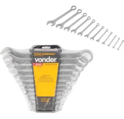 Imagem de Jogo Chaves Combinadas 6 A 32 Mm Com 12 Peças Cromo Vanádio