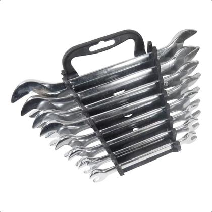 Imagem de Jogo Chaves Fixas Boca Kit 8 Pcs 6 A 22mm Aço Cromo Vanádio