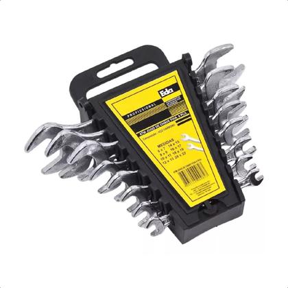 Imagem de Jogo Chaves Fixas Boca Kit 8 Pcs 6 A 22mm Aço Cromo Vanádio