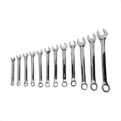 Imagem de Jogo Chaves Fixas Combinado Kit 12Pçs 6 a 22mm Aço Cromo Vanádio