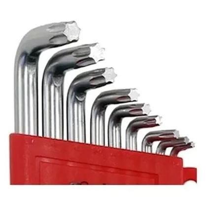 Imagem de Jogo chaves hexagonais torx Curta T10 T50 9 pçs 123059 MTX